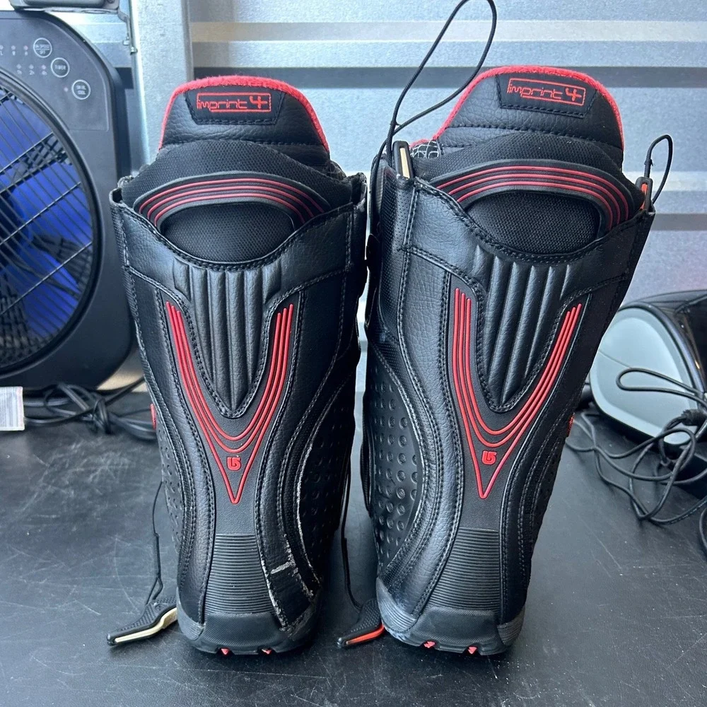 Burton Ion Snowboard Boots Mens 8 Black Red Imprint 4 Liner Speed Zone Lacing